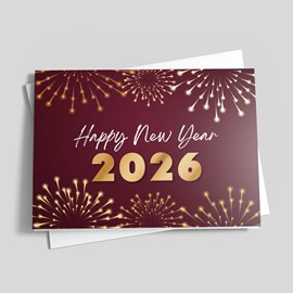 Elegant Gold-Accented New Year Card