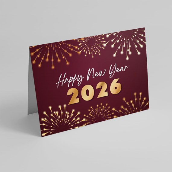 new year greeting card with fireworks design