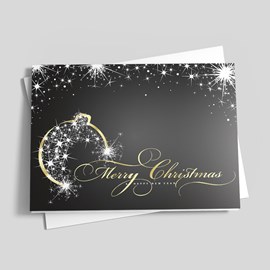 Black & Gold Celestial Christmas Greeting Card