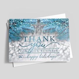 Blue Pine Winter Holiday Card