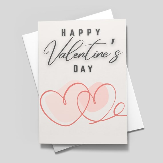 card design with hearts and text