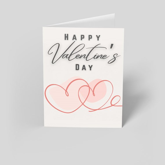 Greeting card with hearts and text