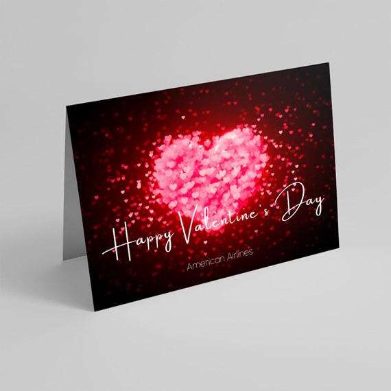 greeting card with heart design and text area