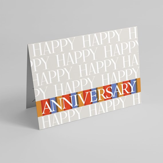 greeting card with happy anniversary text