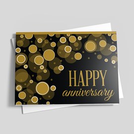 Golden Bubbles Anniversary Card