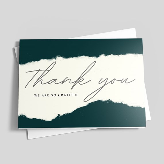 thank you card with brush stroke design
