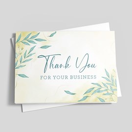Leaves in Watercolor Thank You Card