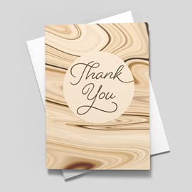 Beige Marble Thank You Card