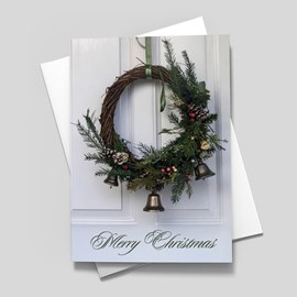 Inviting Wreath Christmas Card