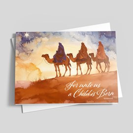 Watercolor Blessings Christmas Card