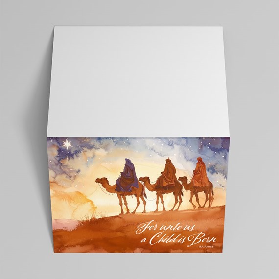 illustration of camels and riders, text area
