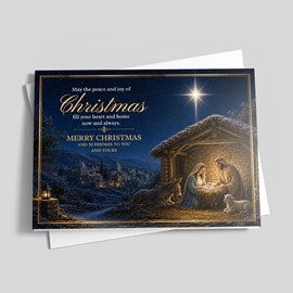 Peaceful Nativity Scene Christmas Card