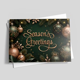 Golden and Green Holiday Card
