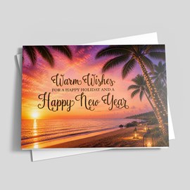 Lantern Sunset Holiday Card
