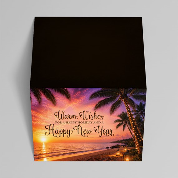 beach sunset card with text