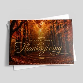 Autumn Pathway Thanksgiving Card