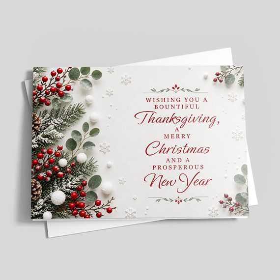 holiday greeting card with festive elements