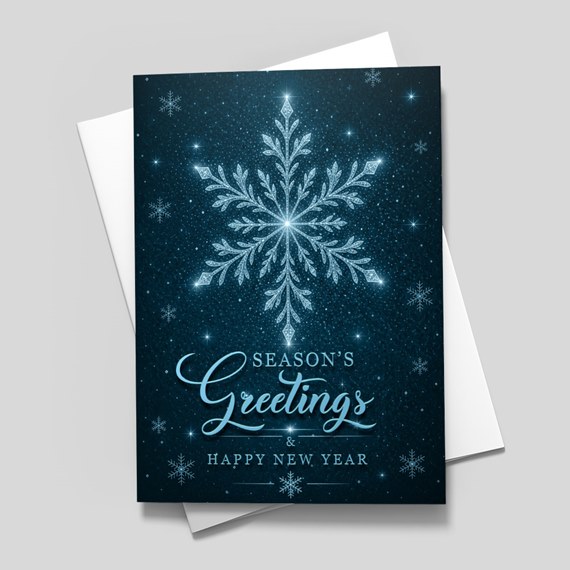 holiday greeting card with snowflake design
