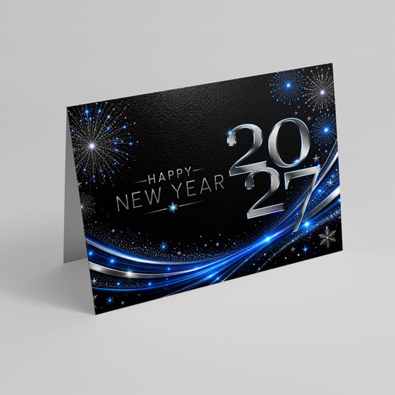 New Year greeting card with decorative elements