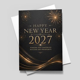 New Year Night Sky Card