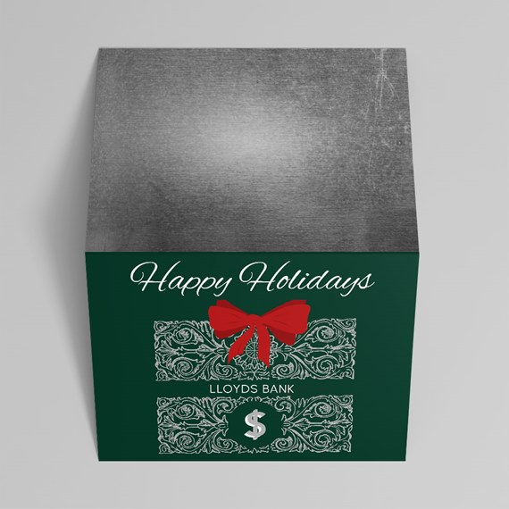 holiday envelope with decorative border and bow