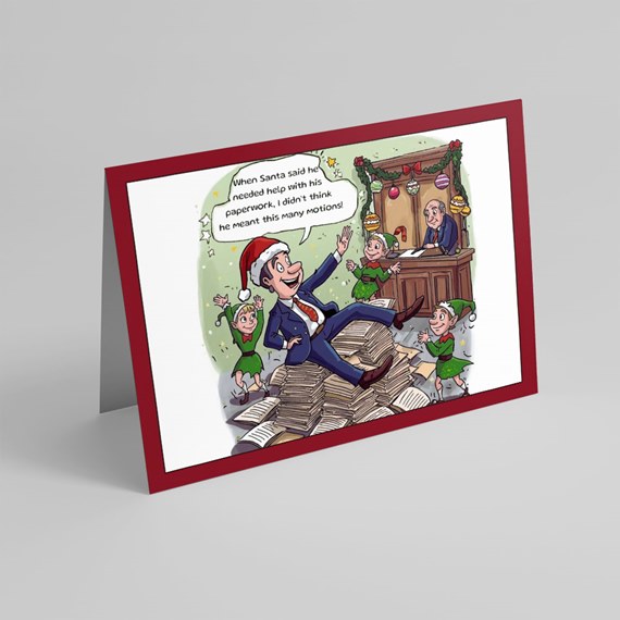 cartoon design with man and elves, festive theme