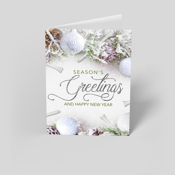 winter greeting card with seasonal theme and text
