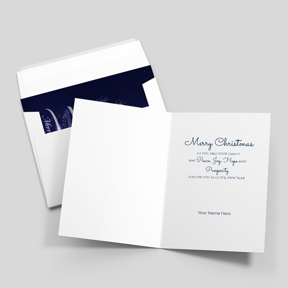 interior of a greeting card with customizable text area