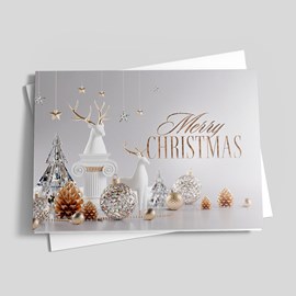 Golfer's Holiday Sparkle Christmas Card