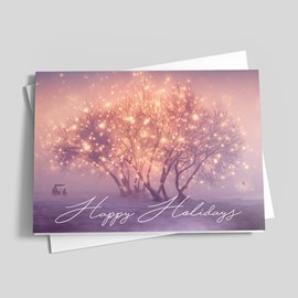 Winter Evening on the Course Holiday Card