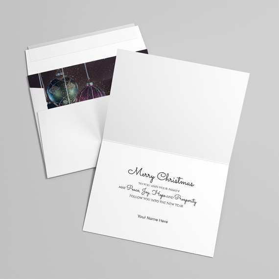 folded card with photo placeholder and Christmas greeting
