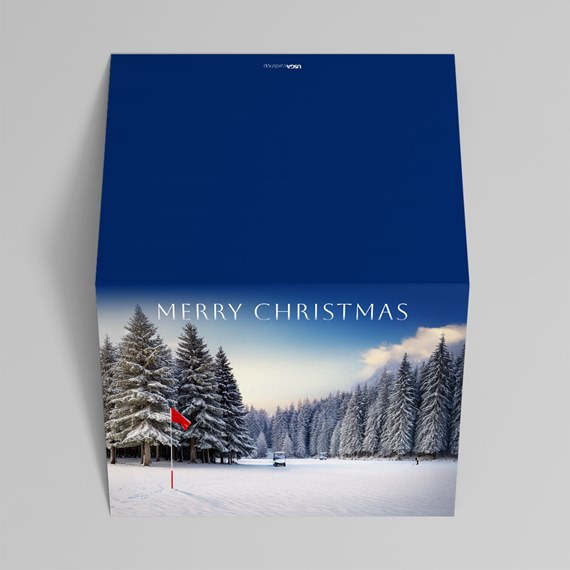 Christmas box with snowy landscape and text