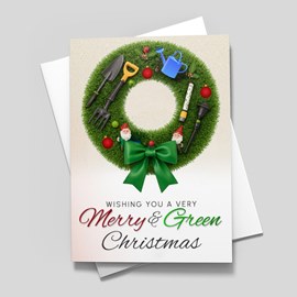 Holiday Wreath Landscaping Card