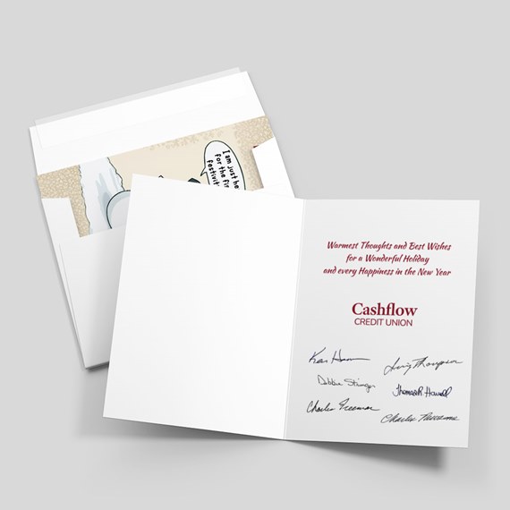 greeting card with signatures and printed message