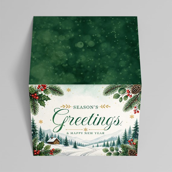 decorative box with holiday design, photo placeholder