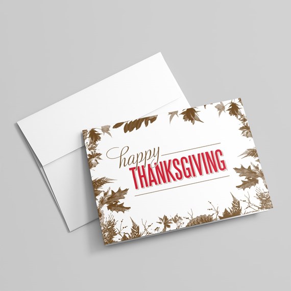 Thanksgiving card with floral design and text