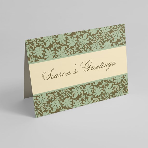 floral greeting card with photo placeholder
