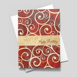 Floral Scroll Birthday