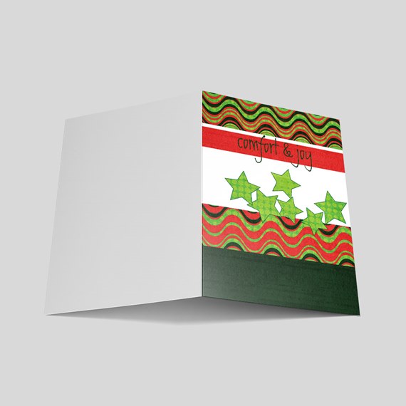 decorative card with stars and text placeholder