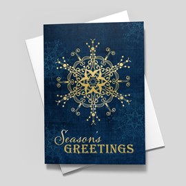 Gold Snowflake on Navy