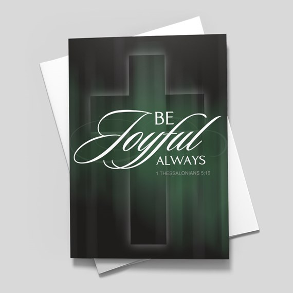 greeting card with cross design and text