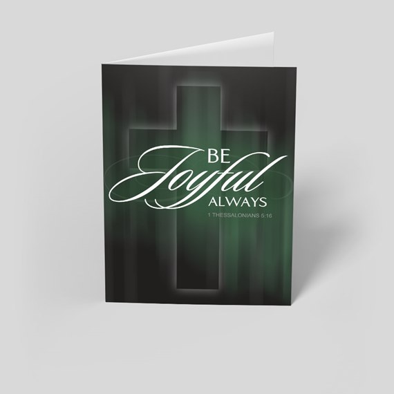 greeting card with cross and inspirational text