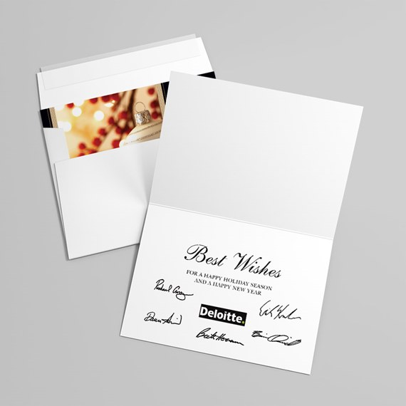 greeting card with photo placeholder and signatures