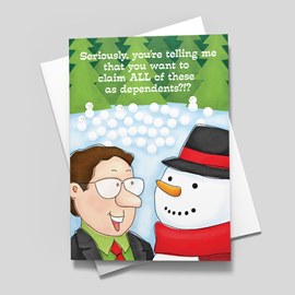 Serious Snowman Accounting Card