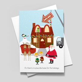 Elves at Work Christmas Card