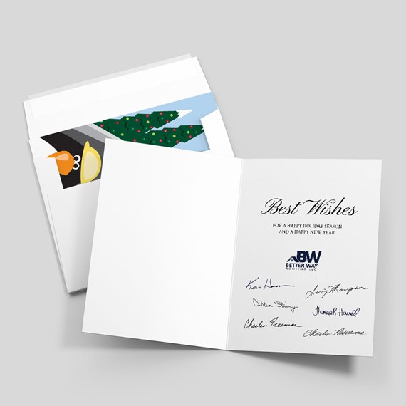holiday card with customizable text area and envelope