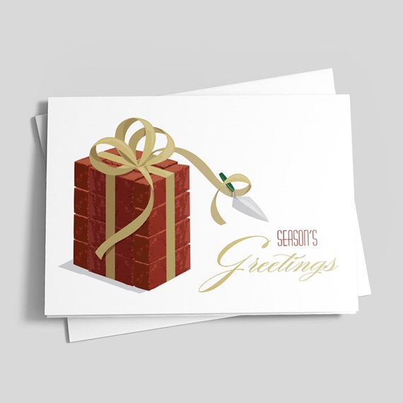 gift box with bow and knife, text area