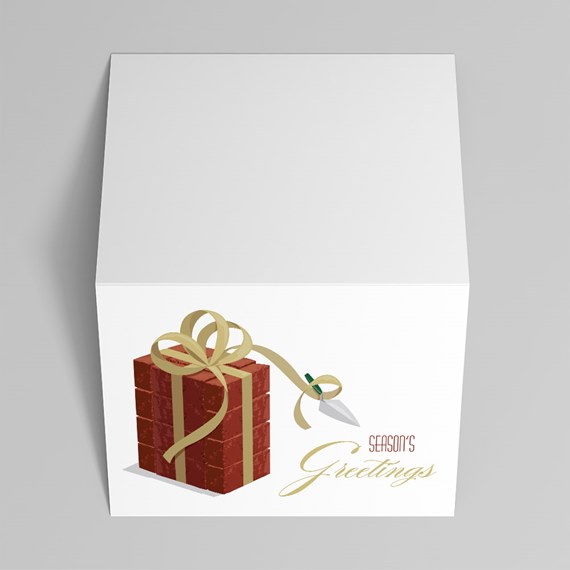 gift box design with ribbon and tag, text area