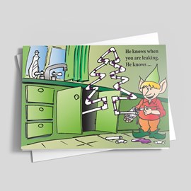 Plumbing Elf Holiday Card