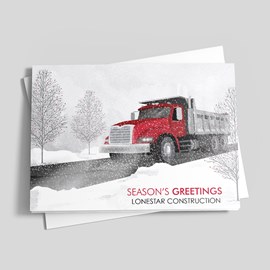 Red Dump Truck Holiday Card